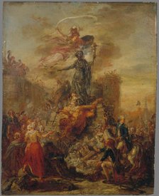 Allégorie de la Liberté sur les ruines de la Bastille, c1789. Creator: Ecole Francaise.
