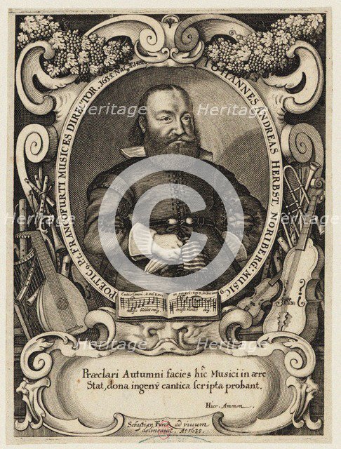 Portrait of the composer Johann Andreas Herbst (1588-1666), 1635.
