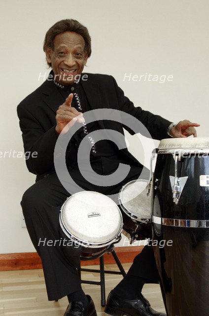 Frank Holder, Guyanan jazz singer and percussionist. Artist: Brian O'Connor