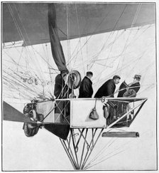 Maurice Berteaux, minister for the war in the Lebaudy airship, 3rd November 1905. Artist: Unknown