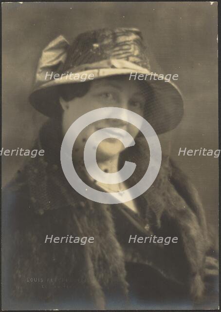 Portrait of a Woman with Polka Dot Veil, 1907-1924. Creator: Louis Fleckenstein.