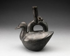 Single Spout Blackware Vessel in the Form of a Duck, A.D. 1000/1400. Creator: Unknown.