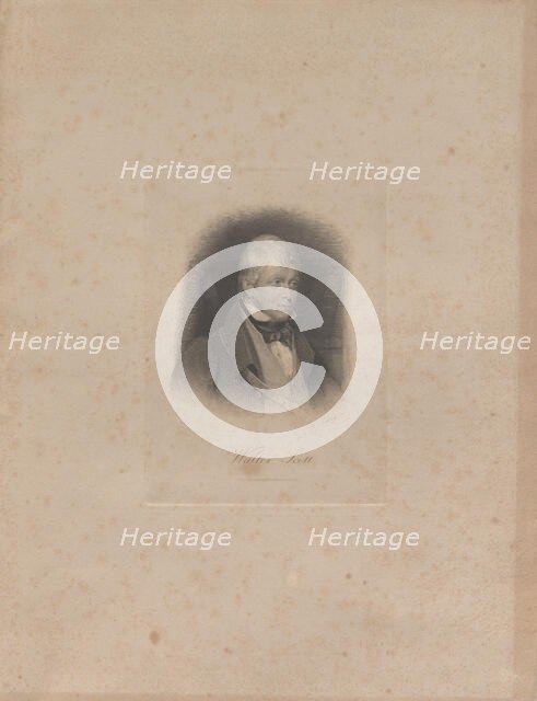 Portrait of the historical novelist and poet Sir Walter Scott (1771-1832), c. 1840. Creator: Sichling, Lazarus Gottlieb (1812-1863).