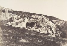 Jérusalem, Vallée de Hinnom, Tombeaux antiques, 1854. Creator: Auguste Salzmann.