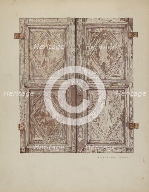 Wooden Cabinet Doors, c. 1939. Creator: Rose Campbell-Gerke.