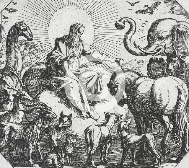 God Creating the Land Animals, c1600. Creator: Antonio Tempesta.