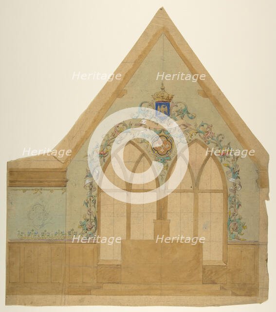 Design for an Altar Chapel, Farnborough, England, 1880-86. Creators: Jules-Edmond-Charles Lachaise, Eugène-Pierre Gourdet.
