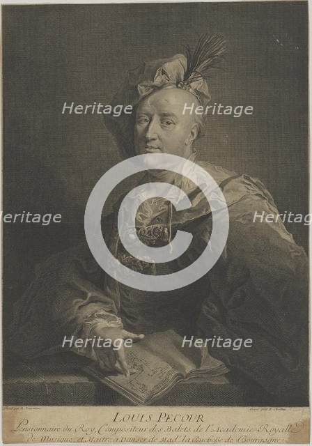 Portrait of the dancer and choreographer Louis Pécour (1653-1729) , ca 1720. Creator: Chereau, François (1680-1729).