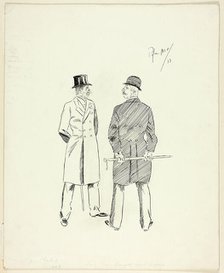Two Gentlemen with Walking Sticks, 1893. Creator: Philip William May.
