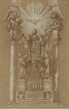 Study for St. Peter's 'Cattedra', 1658. Creator: Workshop of Gian Lorenzo Bernini (1598-1680).