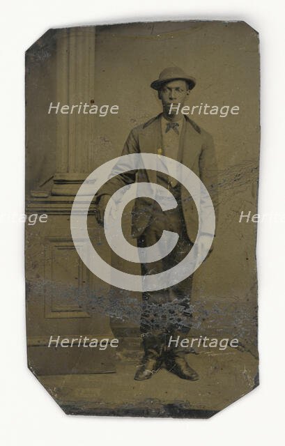 Tintype of a man, 1856-1900. Creator: Unknown.