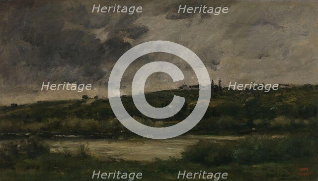 River landscape, between 1840 and 1878. Creator: Charles Francois Daubigny.