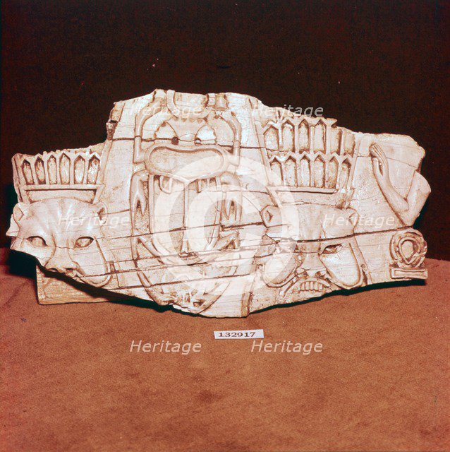 Phoenician Ivory, from a piece of furniture, probably made for export to Egypt,  c8th century BC Creator: Unknown.