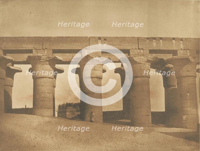 Grande Colonnade du Palais d'Aménophis III, à Luxor, Thèbes, 1849-50. Creator: Maxime du Camp.