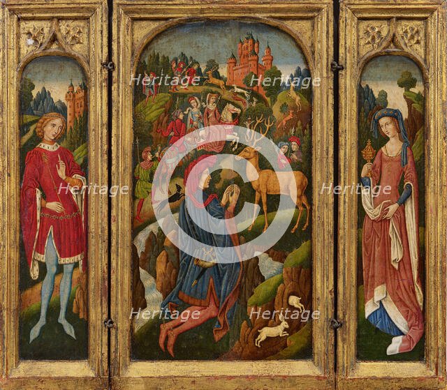 Travel triptych with Saint Eustace. Creator: Spanish Forger (active late 19th-early 20th cen.).