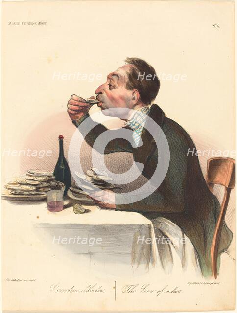 L'amateur d'huitres, 1836. Creator: Honore Daumier.