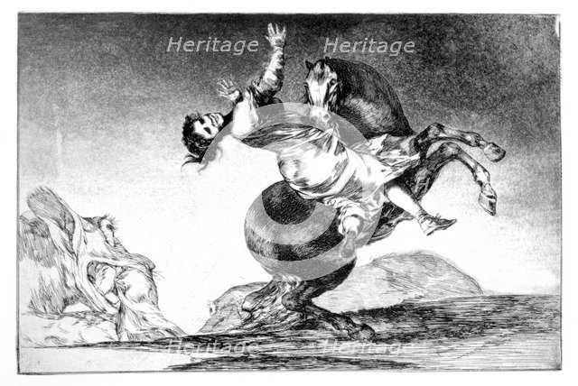 'Abducting horse', 1819-1823. Artist: Francisco Goya