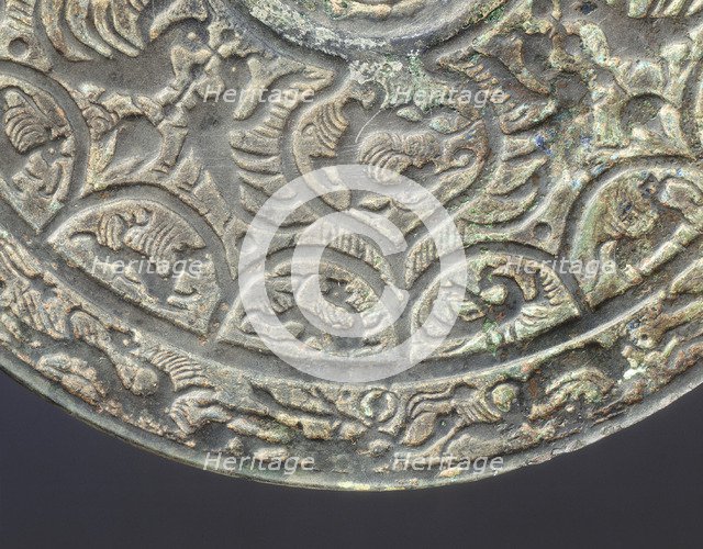 Bronze mirror with dragon and phoenix design, early Six Dynasties period, China, mid 3rd century. Artist: Unknown