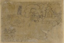 Landscape with a figure of the Virgin Mary, 17th century. Creator: Unknown.