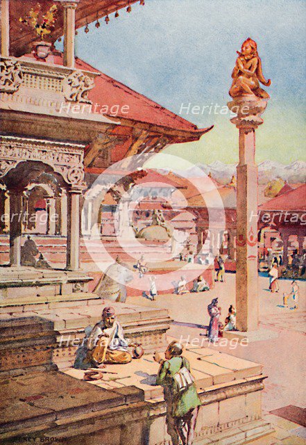 'A Corner of the Durbar Square, Patan, Nepal', 1913. Artist: Unknown.