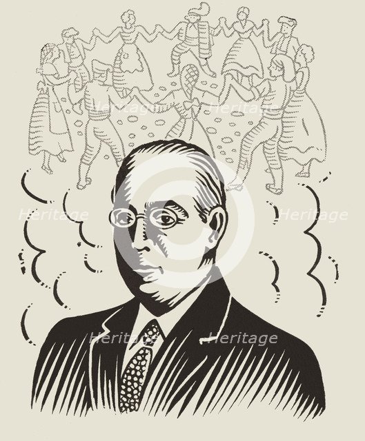 Josep Serra Bonal (1874-1939). Catalan musician. Drawing, 1934.