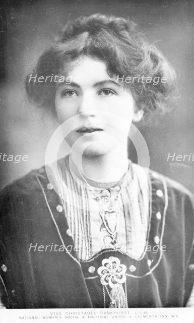 Christabel Harriette Pankhurst, c1909. Artist: Unknown