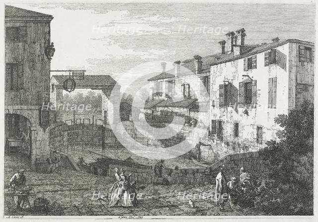 Views: The Canal Lock at Dolo, 1735-1746. Creator: Antonio Canaletto (Italian, 1697-1768).
