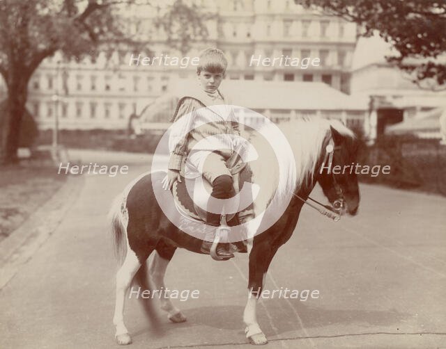 Archie Roosevelt on pony, "Algonquin", 1902. Creator: Frances Benjamin Johnston.