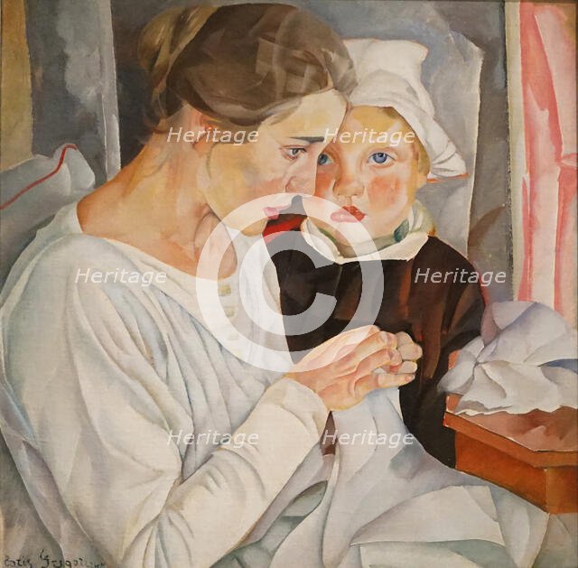 Mother and Child, 1918. Creator: Grigoriev, Boris Dmitryevich (1886-1939).