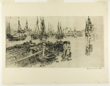 Shipping on the Giudeca (The Docks), 1883. Creator: Frank Duveneck.