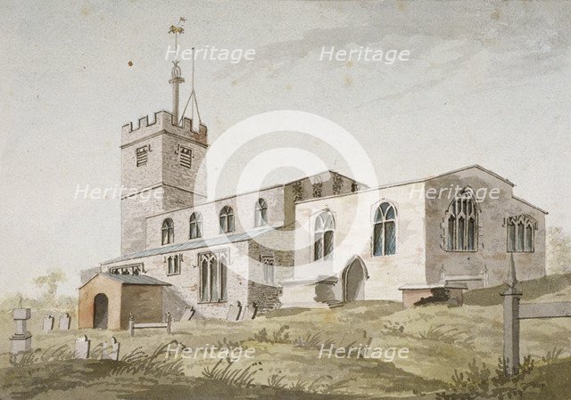 Church of St Mary, Hendon, Middlesex, c1800. Artist: Anon