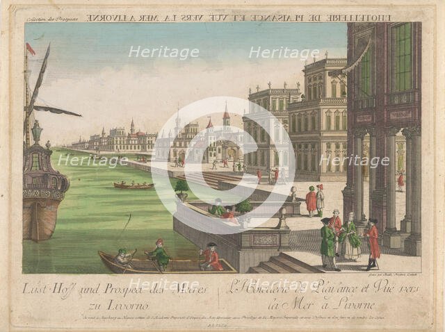 Embankment and view to the sea from Livorno, 1755-1779. Creator: Balthasar Friedrich Leizelt.