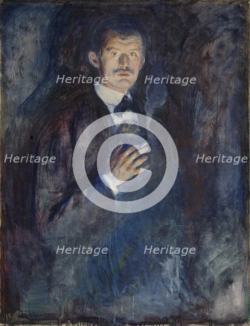 Self Portrait with Cigarette. Artist: Munch, Edvard (1863-1944)