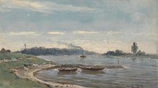 Dutch river view, 1847-1893. Creator: Pieter Louis Hoedt.