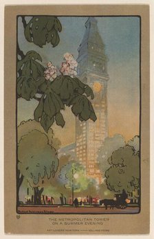The Metropolitan Tower on A Summer Evening, 1914. Creator: Rachael Robinson Elmer.