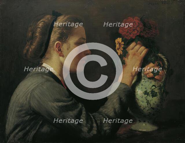 Agathe Thoma, the artist’s sister, c1868. Creator: Hans Thoma.