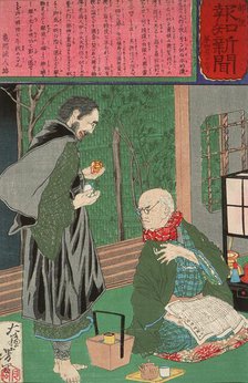 The Celebrated Dealer Nishimura Exposing an Art Forger, 1875. Creator: Tsukioka Yoshitoshi.