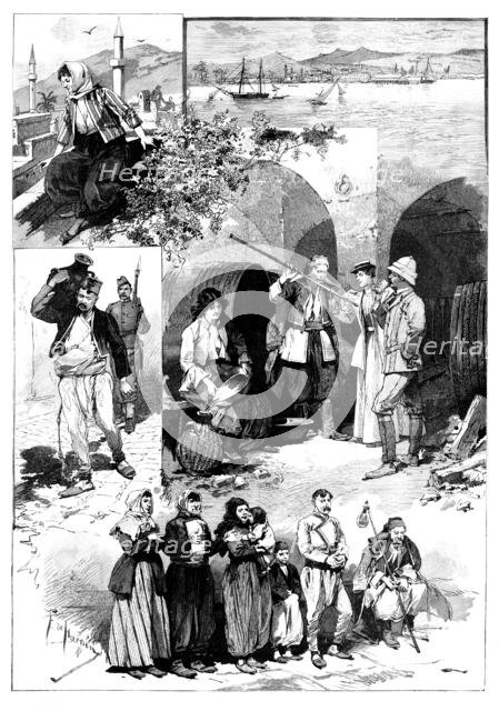 The Question of the Retention of Cyprus: sketches in the island, 1895. Creator: Unknown.