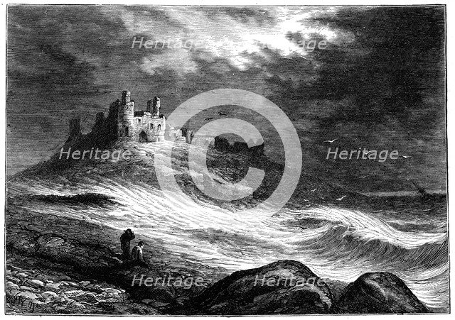 Dunstanburgh Castle, c1850.  Artist: Anon