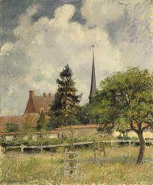 The Church at Eragny, 1884. Creator: Camille Pissarro.