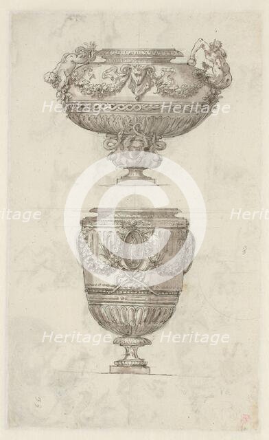 Design for two wine coolers or vases, c.1765-c.1780. Creator: Anon.