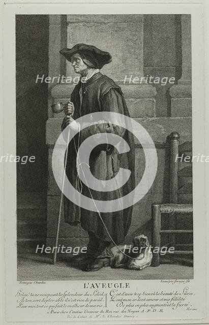 The Blind Man Begging, c. 1753. Creator: Louis Surugue.