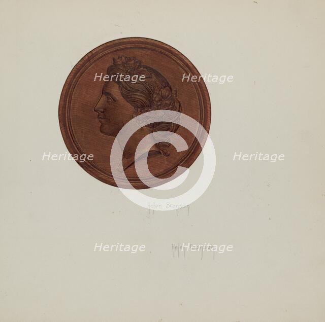 Tie-back, c. 1938. Creator: Helen Bronson.