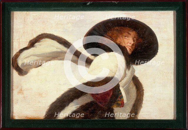 Woman with a scarf, c1910. Creator: Unknown.