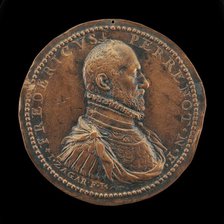 Frédéric Perrenot, 1536-1602, Lord of Champagney, Governor of Antwerp 1571 [obverse], 1574. Creator: Jacob Zagar.