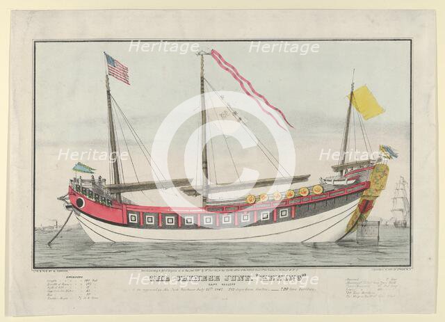 The Chinese Junk "Keying"-Captain Kellett-As she appeared in New York harbour July 13th, 1..., 1847. Creator: Nathaniel Currier.