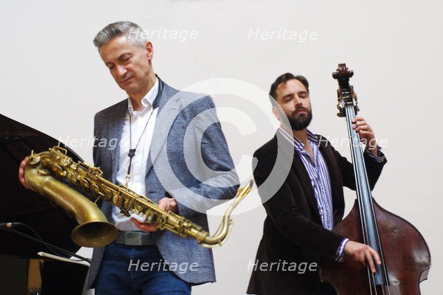 Matt Ridley and Dave O’Higgins, NJA Fundraiser, Loughton Methodist Church, Essex, Sep 2021. Creator: Brian O'Connor.