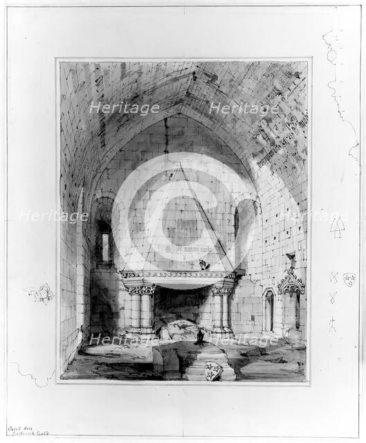 Borthwick Castle - The Great Hall, 1848-1852. Creator: Robert William Billings.