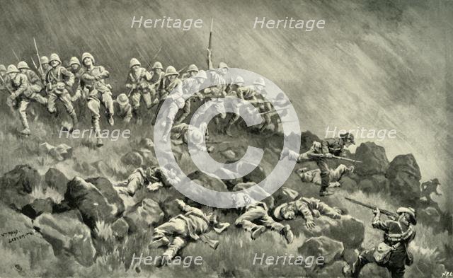 'The Great Assault on Ladysmith - The Devon's Clearing Wagon Hill', 1900. Creator: William T Maud.