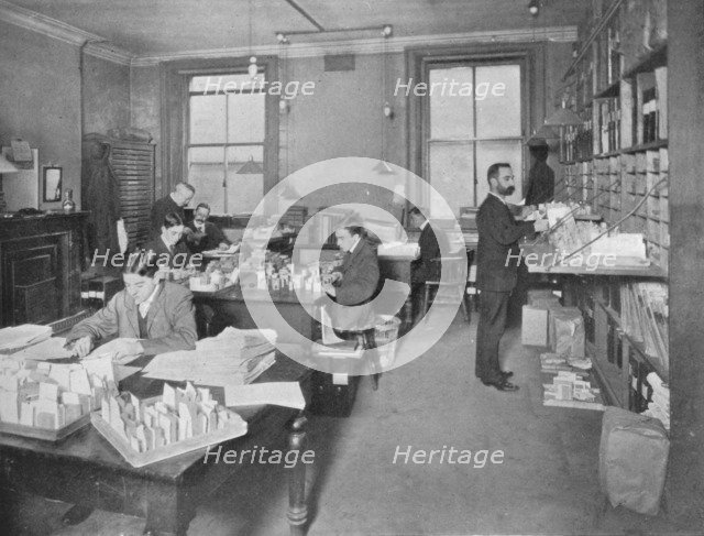 Preparing publications for the press, Patent Office, London, c1903 (1903). Artist: Unknown.